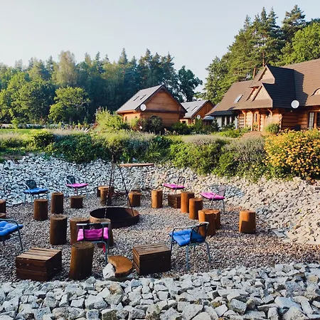 Holiday home Woodorf-drewnem: Riverside Log With Outdoor Activities